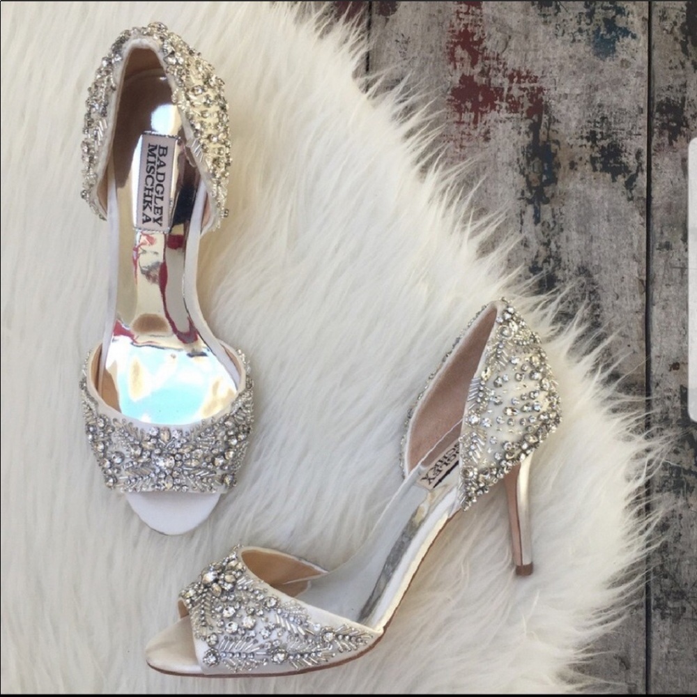 Bagley Mischka Shaina fully beaded bridal heels